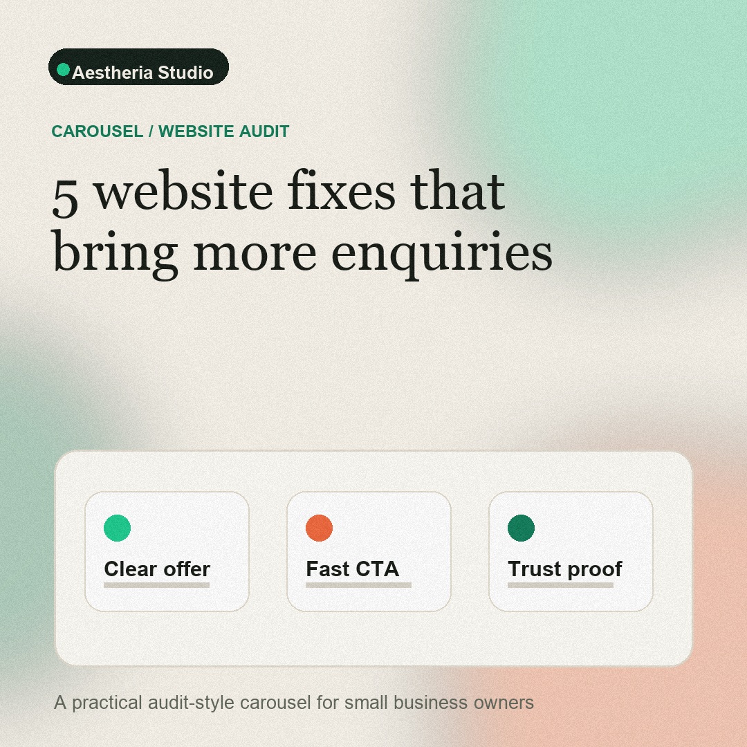 Interactive carousel cover about website fixes